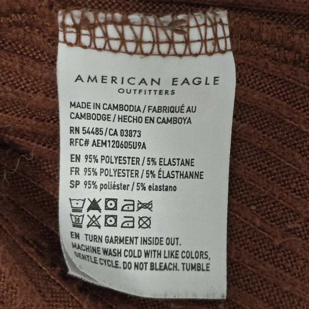 🌟 American Eagle Outfitters Brown Ribbed Tank Top - Picture 4 of 4